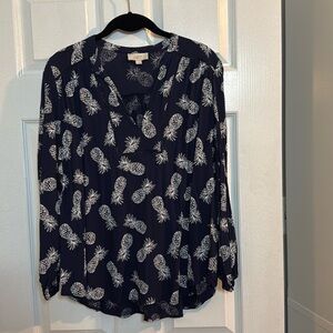 Loft women’s pineapple blouse - size L
